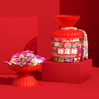 徐福记新年糖桶装420g