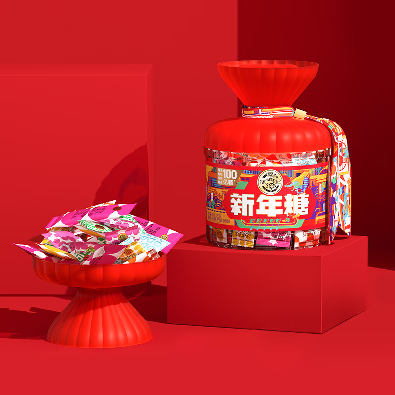 徐福记新年糖桶装420g